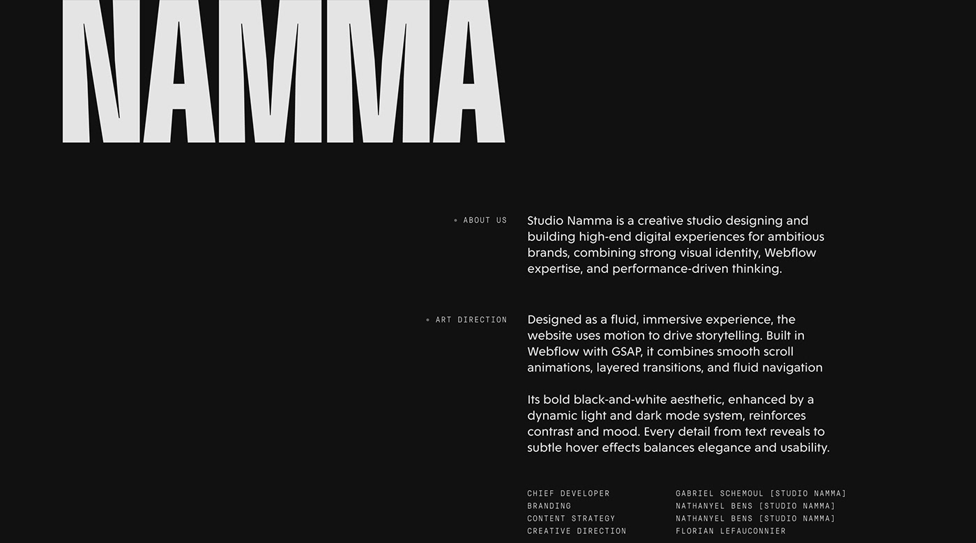 Studio Namma — Creative Agency — Website